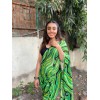 Graphic Print Daily Wear Georgette Saree  (Green)