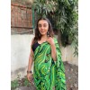Graphic Print Daily Wear Georgette Saree  (Green)