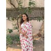 Floral Print Daily Wear Georgette Saree  (Red, White)