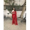 Paisley, Floral Print Daily Wear Georgette Saree  (Red)
