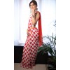 Printed Daily Wear Georgette Saree  (White, Red)
