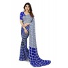kashvi sarees  Checkered Bollywood Georgette Saree  (Blue, Grey)