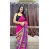Paisley, Striped, Floral Print Daily Wear Georgette Saree  (Pink)