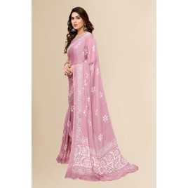 Kashvi Sarees Printed, Floral Print Bollywood Chiffon Saree  (Pink)