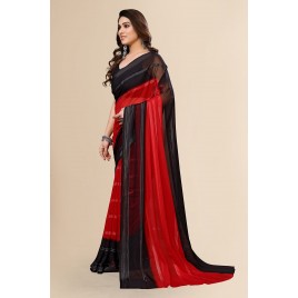 Kashvi Sarees Embellished, Self Design, Ombre, Dyed Bollywood Georgette Saree  (Red-Black)