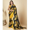 Floral Print, Printed Daily Wear Georgette Saree  (Yellow)