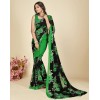 Floral Print Daily Wear Georgette Saree  (Green)