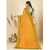 Animal Print, Floral Print Daily Wear Georgette Saree  (Green, Yellow)