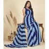 Striped, Printed Bollywood Georgette Saree  (Blue, Light Blue)