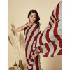 Striped, Printed Bollywood Georgette Saree  (Brown, Grey)