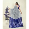 Checkered Bollywood Georgette Saree  (Blue, Grey)