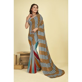 Striped Daily Wear Georgette Saree  (Multicolor)