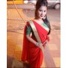 Embellished Bollywood Chiffon Saree  (Red)
