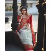Checkered Bhagalpuri Silk Blend Saree  (Red)