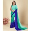 Dyed Bollywood Georgette Saree  (Blue, Green)