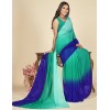 Dyed Bollywood Georgette Saree  (Blue, Green)