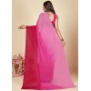 Dyed Bollywood Georgette Saree  (Pink)