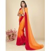 Dyed Bollywood Georgette Saree  (Orange, Red)