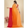 Dyed Bollywood Georgette Saree  (Orange, Red)