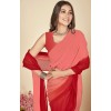 Dyed Bollywood Georgette Saree  (Red, Pink)