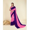 Dyed, Striped Fashion Georgette Saree  (Purple, Pink)